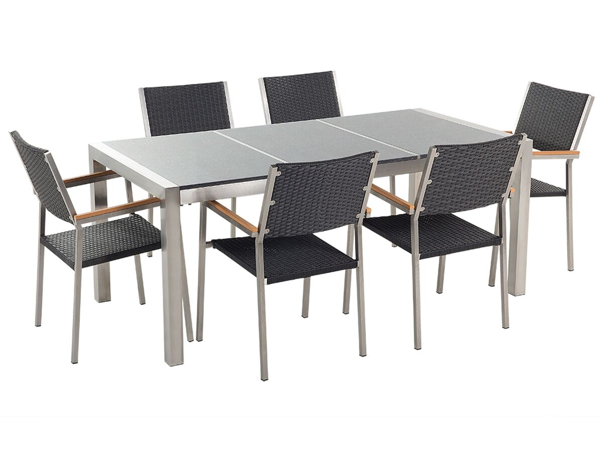 Beliani Conjunto de comedor GROSSETO Gris Oscuro