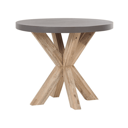 Conjunto de refeições de jardim 4 lugares OLBIA com almofadas Betão Creme