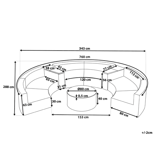 Conjunto de jardim com mesa 9 lugares SEVERO Castanho Conjunto de jardim com mesa 9 lugares SEVERO Castanho