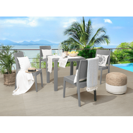 Mesa de refeição de jardim FOSSANO 80 cm 80 cm Cinzento claro