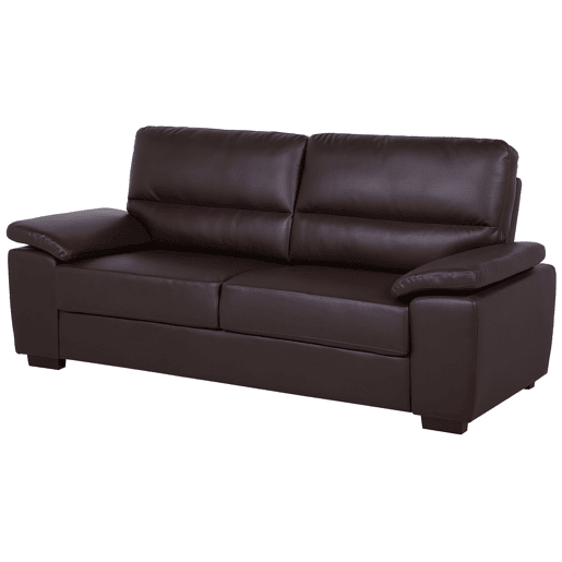 Conjunto de sala de estar VOGAR Pele sintética Castanho escuro 5 lugares