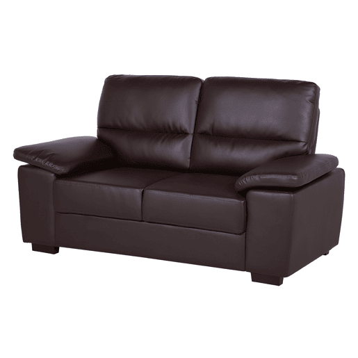 Conjunto de sala de estar VOGAR Pele sintética Castanho escuro 5 lugares