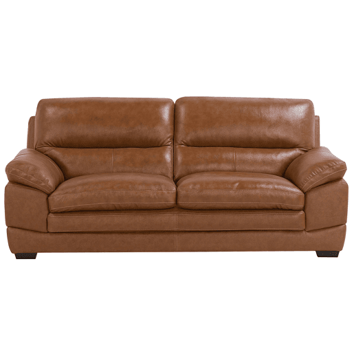Conjunto de sala de estar HORTEN Pele Castanho 4 lugares