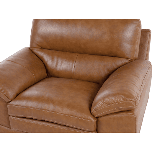 Conjunto de sala de estar HORTEN Pele Castanho 4 lugares