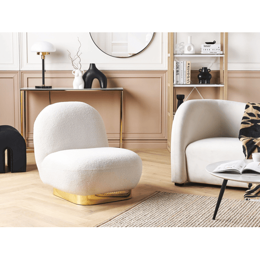 Poltrona LOVIISA Bouclé Branco