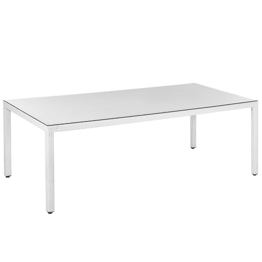 Mesa de refeição de jardim ITALY 220 cm 100 cm Vidro Branco
