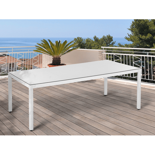 Mesa de refeição de jardim ITALY 220 cm 100 cm Vidro Branco