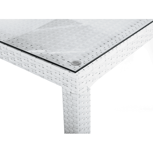 Mesa de refeição de jardim ITALY 220 cm 100 cm Vidro Branco