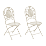 Conjunto de 2 cadeiras de jardim BIVIO Dobrável Metal Branco creme