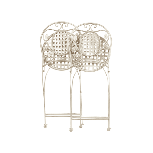 Conjunto de 2 cadeiras de jardim BIVIO Dobrável Metal Branco creme