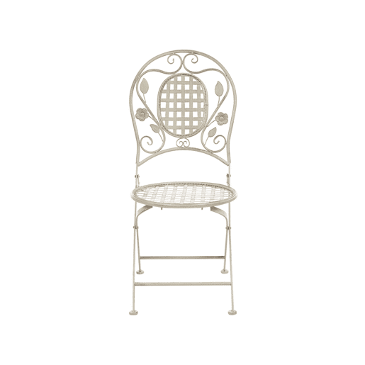 Conjunto de 2 cadeiras de jardim BIVIO Dobrável Metal Branco creme