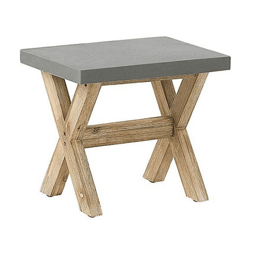 Conjunto de refeições de jardim com tamboretes 4 lugares OLBIA Betão Cinzento