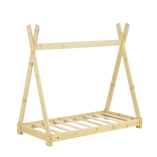 Cama de criança Onejda com colchão Pinho natural e 70 x 140 cm en.casa neu.haus.