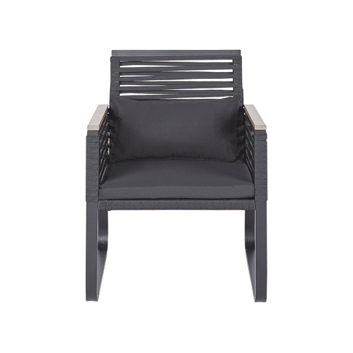 Conjunto de 2 cadeiras de jardim com almofadas CANETTO Metal Preto