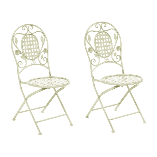 Conjunto de 2 cadeiras de jardim BIVIO Dobrável Metal Verde claro