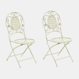 Conjunto de 2 cadeiras de jardim BIVIO Dobrável Metal Verde claro