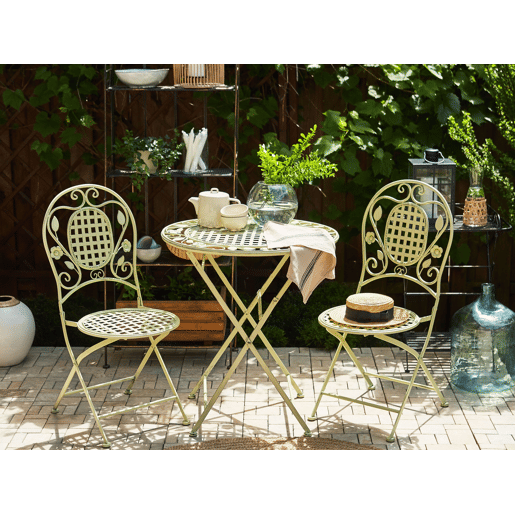 Conjunto de 2 cadeiras de jardim BIVIO Dobrável Metal Verde claro