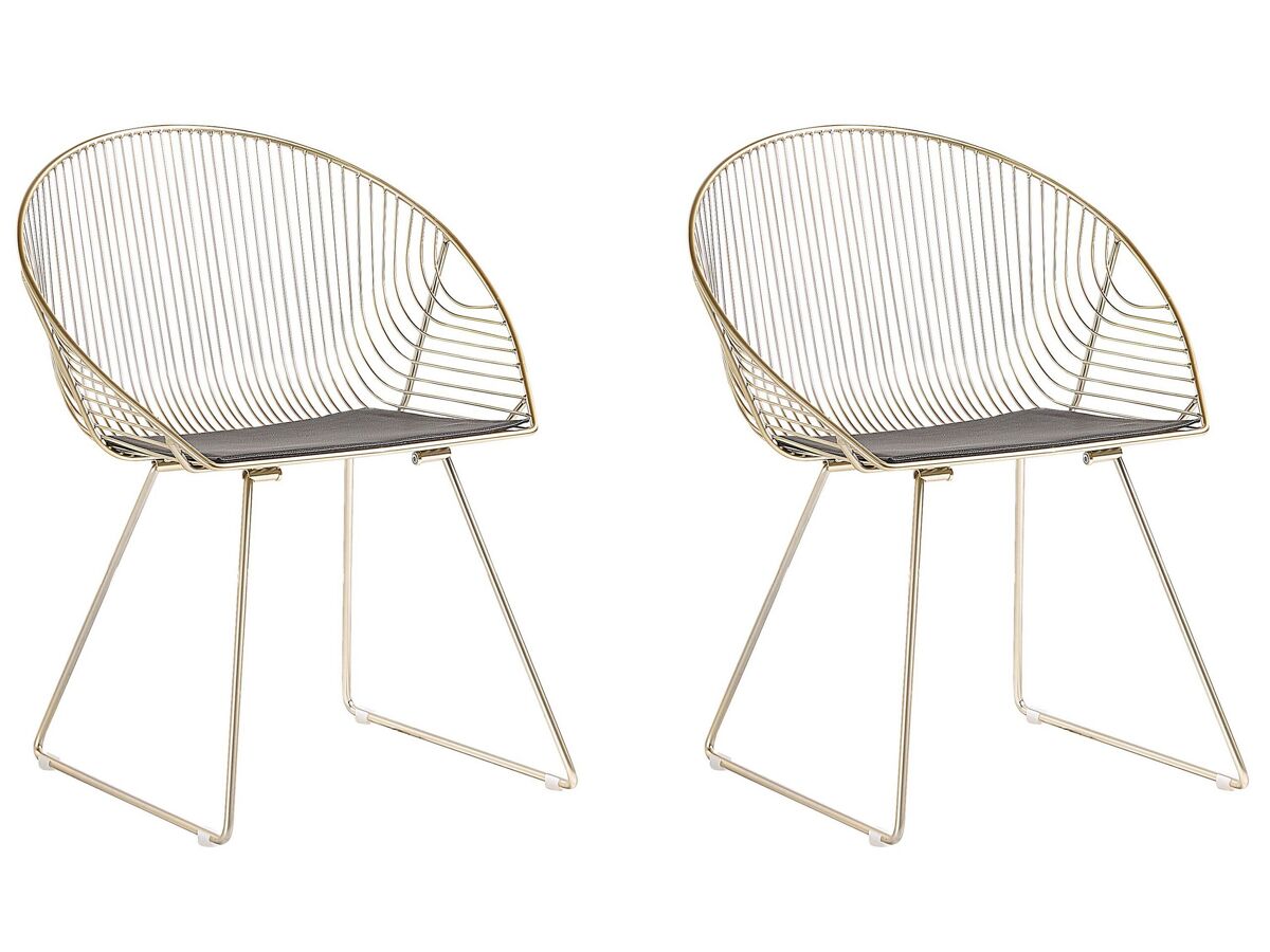 Beliani Silla de comedor AURORA Dorado