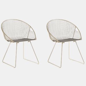 Conjunto de 2 cadeiras de jantar AURORA Metal Dourado