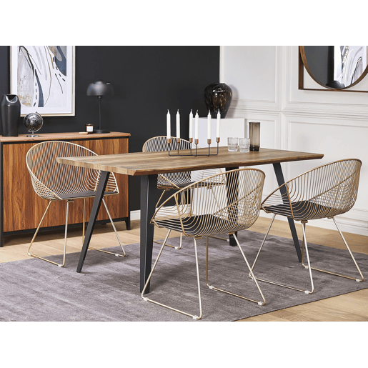 Conjunto de 2 cadeiras de jantar AURORA Metal Dourado