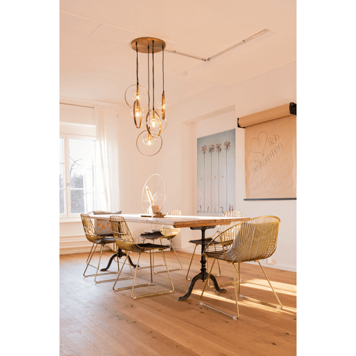 Conjunto de 2 cadeiras de jantar AURORA Metal Dourado