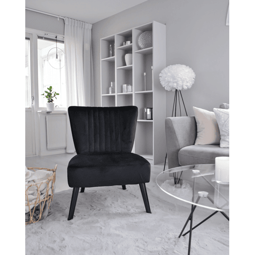 Poltrona VAASA Veludo Preto Poltrona VAASA Veludo Preto