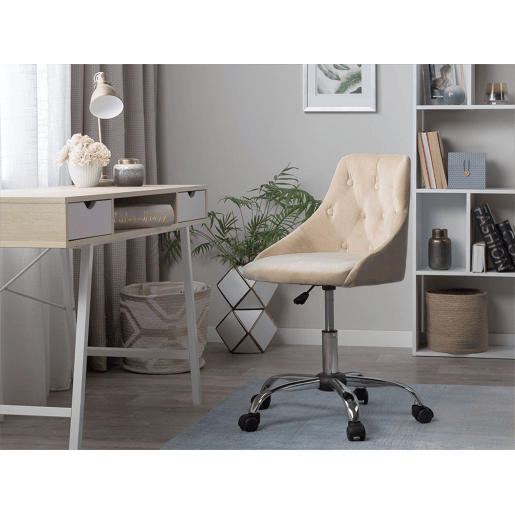 Cadeira de escritório PARRISH Veludo Creme