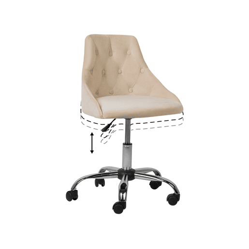 Cadeira de escritório PARRISH Veludo Creme