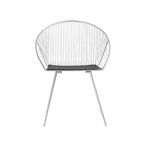 Conjunto de 2 cadeiras de jantar AURORA Metal Prateado