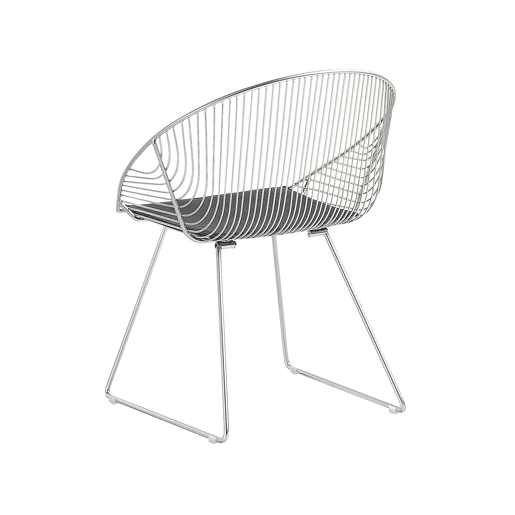 Conjunto de 2 cadeiras de jantar AURORA Metal Prateado