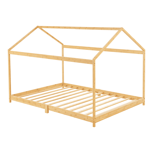 Cama para crianças Vindafjord Cama simples de bambu 90 x 200 cm - Cor natural en.casa.