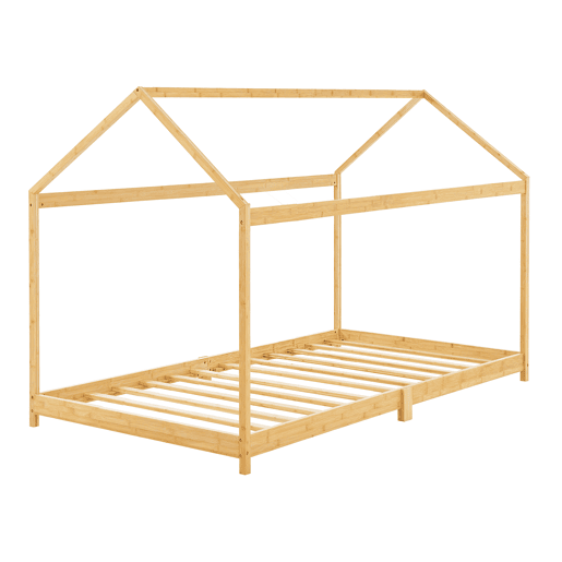 Cama para crianças Vindafjord Cama simples de bambu 90 x 200 cm - Cor natural en.casa.