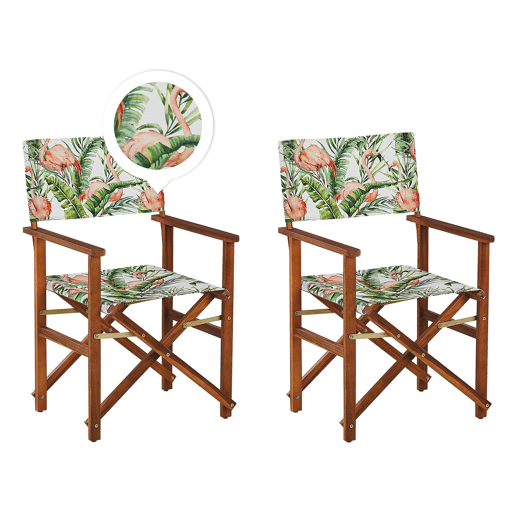 Conjunto de 2 cadeiras de jardim CINE Madeira de acácia Castanho escuro