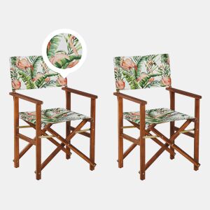 Conjunto de 2 cadeiras de jardim CINE Madeira de acácia Castanho escuro