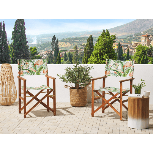 Conjunto de 2 cadeiras de jardim CINE Madeira de acácia Castanho escuro
