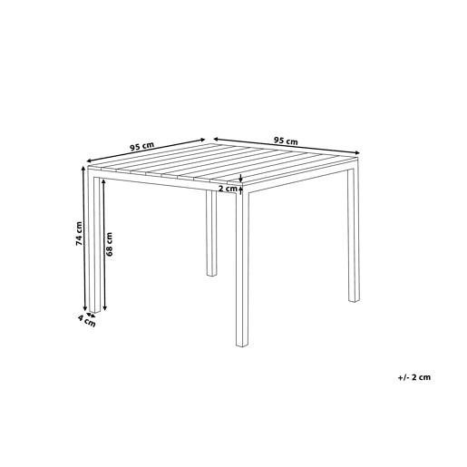 Mesa de refeição de jardim PRATO 95 cm 95 cm Cinzento