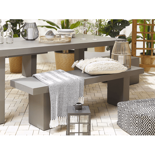 Conjunto de refeições de de jardim com bancos 4 lugares TARANTO Betão Cinzento