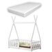Cama infantil Helsingborg con colchón y reja de seguridad Cama infantil Helsingborg con colchón y reja de seguridad Blanco/ Beige