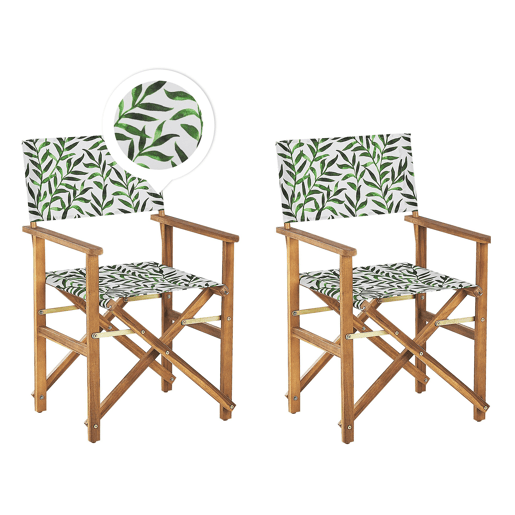 Conjunto de 2 cadeiras de jardim CINE Madeira de acácia Branco