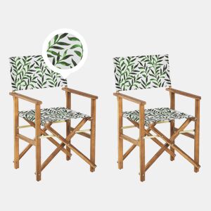 Conjunto de 2 cadeiras de jardim CINE Madeira de acácia Branco