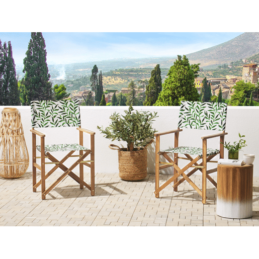 Conjunto de 2 cadeiras de jardim CINE Madeira de acácia Branco