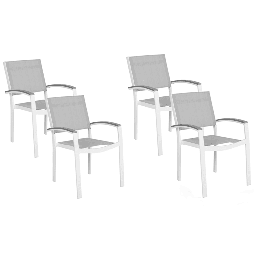 Conjunto de 4 cadeiras de jardim PERETA Metal Cinzento