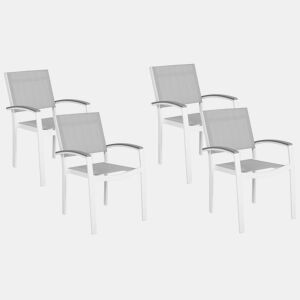 Conjunto de 4 cadeiras de jardim PERETA Metal Cinzento