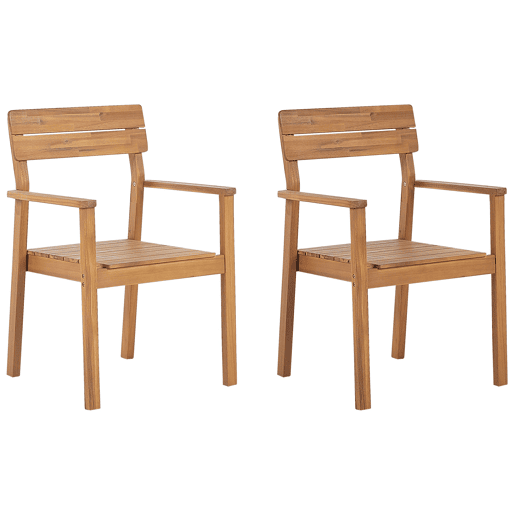 Conjunto de 2 cadeiras de jardim FORNELLI Madeira de acácia Castanho