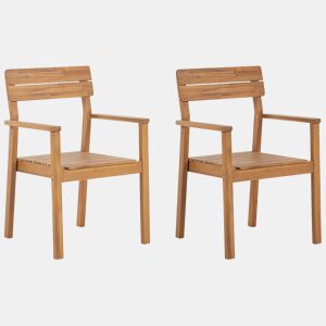 Conjunto de 2 cadeiras de jardim FORNELLI Madeira de acácia Castanho