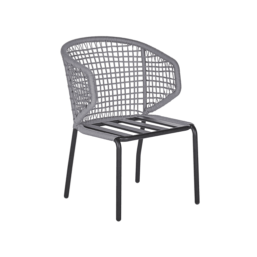 Conjunto de 2 cadeiras de jardim com almofadas PALMI Metal Cinzento