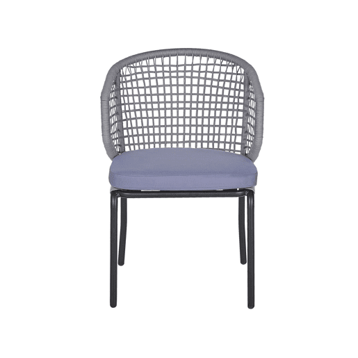 Conjunto de 2 cadeiras de jardim com almofadas PALMI Metal Cinzento