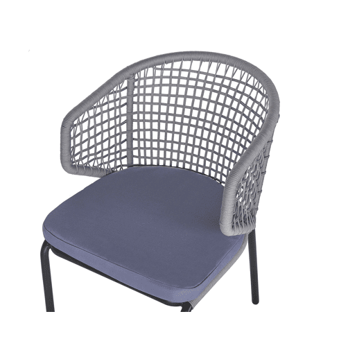 Conjunto de 2 cadeiras de jardim com almofadas PALMI Metal Cinzento