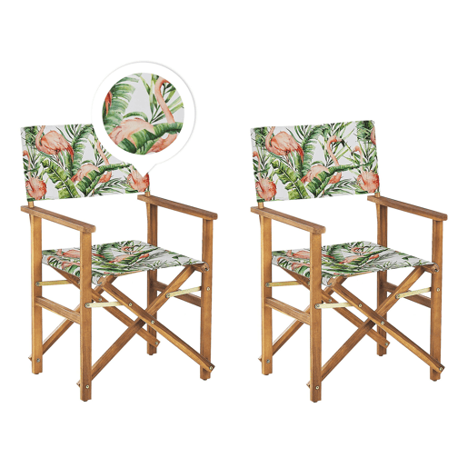 Conjunto de 2 cadeiras de jardim CINE Madeira de acácia Rosa