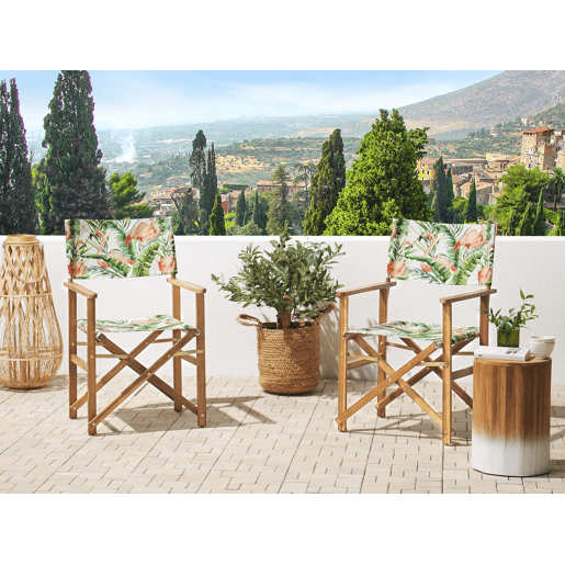 Conjunto de 2 cadeiras de jardim CINE Madeira de acácia Rosa